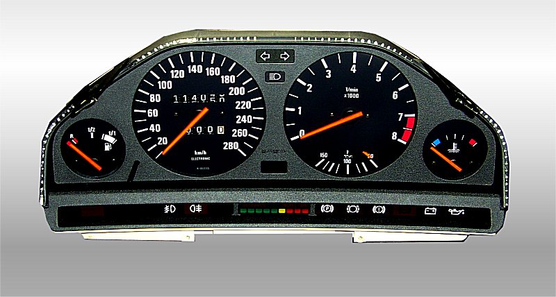 BMW E30 V8 Tacho 280km/h 8000U/min Öl Temperaturanzeige | eBay